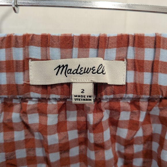 Madewell Seersucker Gingham Skirt | Size 2 - Picture 2 of 3